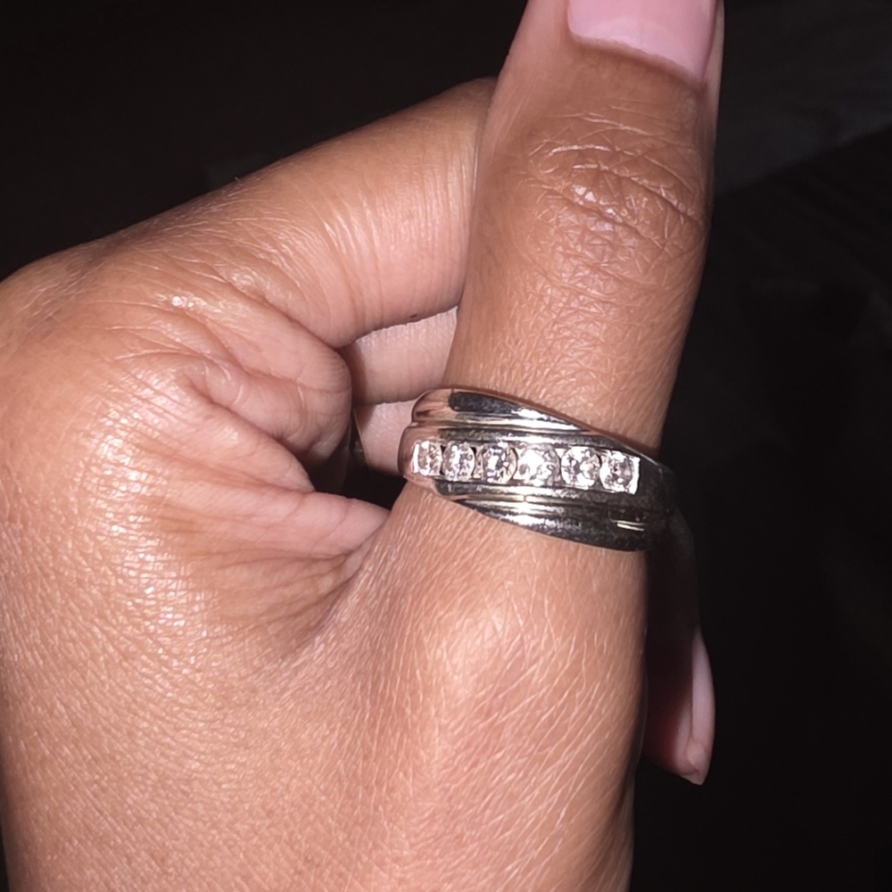 14K Men's Diamond Wedding Ring Band